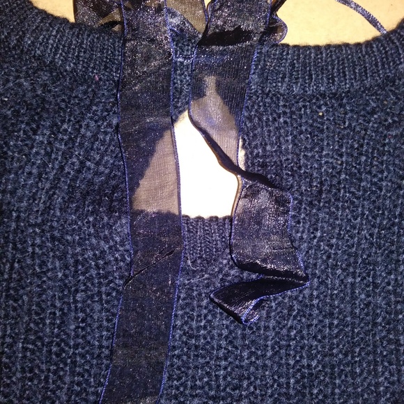 Sparkly deep blue/elec purple swing sweater. - Picture 3 of 4